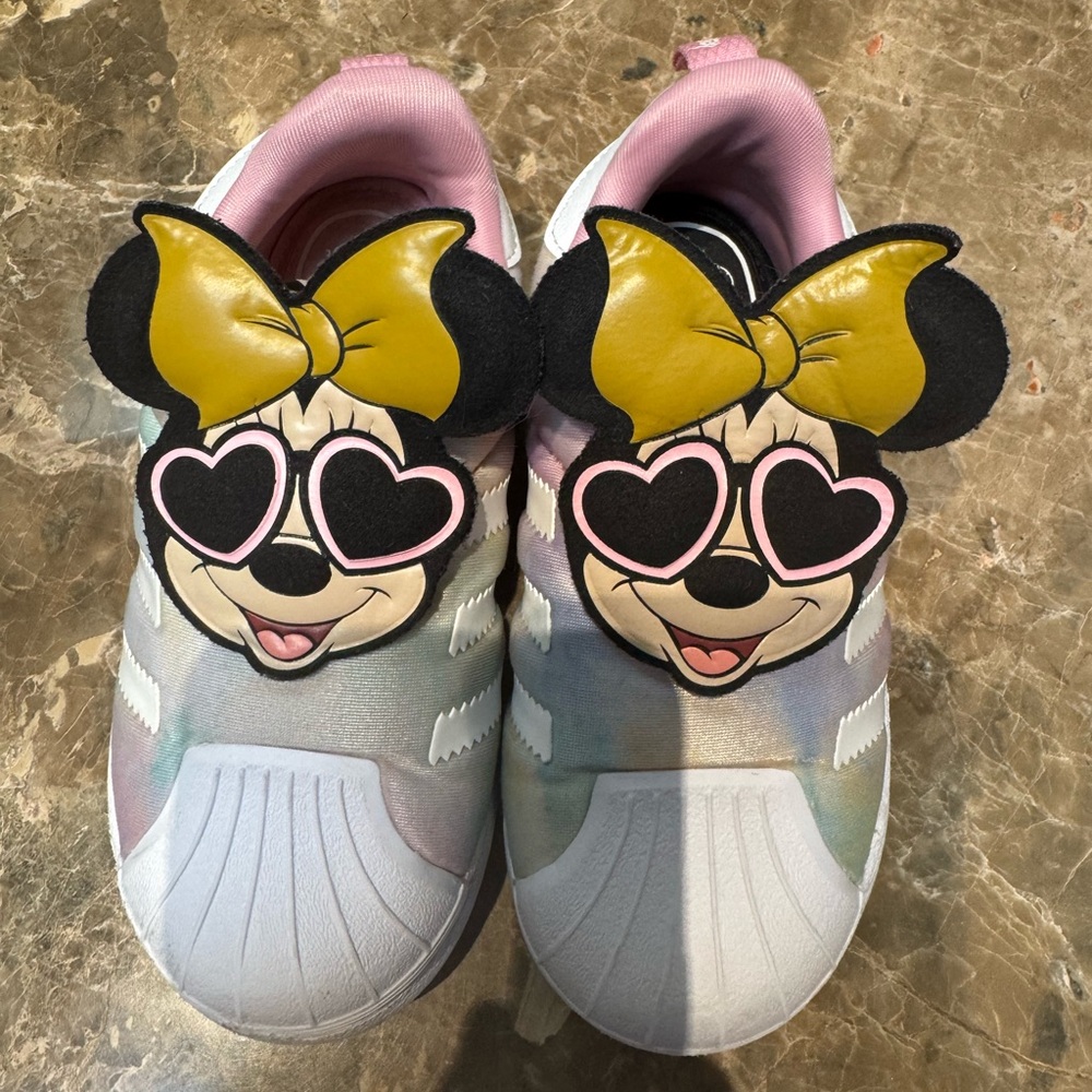 adidas Kids Sneakers with Minnie Mouse - White and Gold - Picture 3 of 7